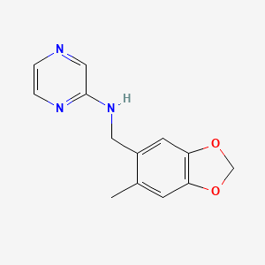 molecular formula C13H13N3O2 B3919237 N-[(6-methyl-1,3-benzodioxol-5-yl)methyl]-2-pyrazinamine 
