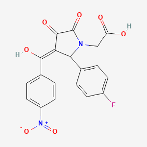 molecular formula C19H13FN2O7 B3919263 [2-(4-fluorophenyl)-4-hydroxy-3-(4-nitrobenzoyl)-5-oxo-2,5-dihydro-1H-pyrrol-1-yl]acetic acid 