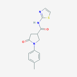 molecular formula C15H15N3O2S B391927 1-(4-methylphenyl)-5-oxo-N-(1,3-thiazol-2-yl)pyrrolidine-3-carboxamide CAS No. 332026-54-7