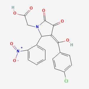 molecular formula C19H13ClN2O7 B3919282 [3-(4-chlorobenzoyl)-4-hydroxy-2-(2-nitrophenyl)-5-oxo-2,5-dihydro-1H-pyrrol-1-yl]acetic acid 