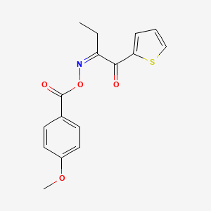 molecular formula C16H15NO4S B3919288 1-(2-thienyl)-1,2-butanedione 2-[O-(4-methoxybenzoyl)oxime] 