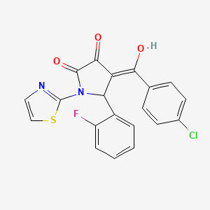 molecular formula C20H12ClFN2O3S B3919296 4-(4-chlorobenzoyl)-5-(2-fluorophenyl)-3-hydroxy-1-(1,3-thiazol-2-yl)-1,5-dihydro-2H-pyrrol-2-one 