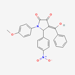 molecular formula C24H18N2O6 B3919303 4-benzoyl-3-hydroxy-1-(4-methoxyphenyl)-5-(4-nitrophenyl)-1,5-dihydro-2H-pyrrol-2-one 