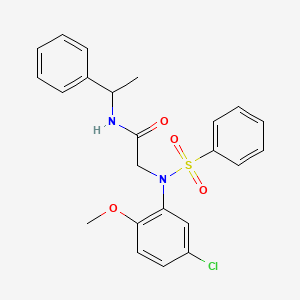 molecular formula C23H23ClN2O4S B3919316 N~2~-(5-chloro-2-methoxyphenyl)-N~1~-(1-phenylethyl)-N~2~-(phenylsulfonyl)glycinamide 