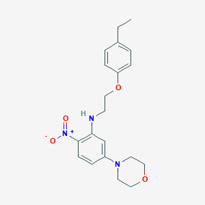 molecular formula C20H25N3O4 B391932 4-{3-{[2-(4-Ethylphenoxy)ethyl]amino}-4-nitrophenyl}morpholine 
