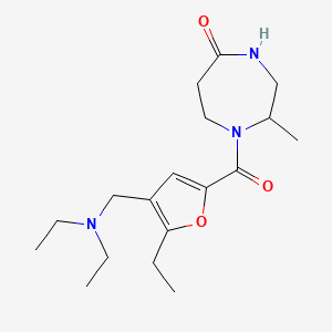 molecular formula C18H29N3O3 B3919335 1-{4-[(diethylamino)methyl]-5-ethyl-2-furoyl}-2-methyl-1,4-diazepan-5-one 