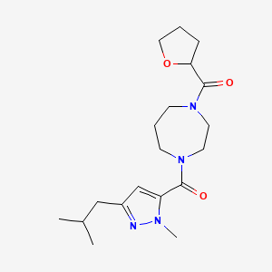 molecular formula C19H30N4O3 B3919354 1-[(3-isobutyl-1-methyl-1H-pyrazol-5-yl)carbonyl]-4-(tetrahydrofuran-2-ylcarbonyl)-1,4-diazepane 