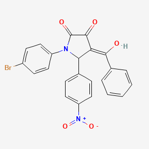 molecular formula C23H15BrN2O5 B3919366 4-benzoyl-1-(4-bromophenyl)-3-hydroxy-5-(4-nitrophenyl)-1,5-dihydro-2H-pyrrol-2-one 