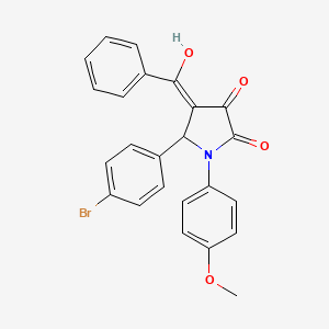 molecular formula C24H18BrNO4 B3919374 4-benzoyl-5-(4-bromophenyl)-3-hydroxy-1-(4-methoxyphenyl)-1,5-dihydro-2H-pyrrol-2-one 