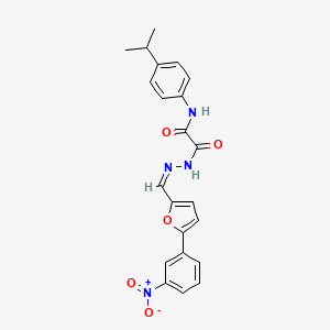 molecular formula C22H20N4O5 B3919381 N-(4-isopropylphenyl)-2-(2-{[5-(3-nitrophenyl)-2-furyl]methylene}hydrazino)-2-oxoacetamide 