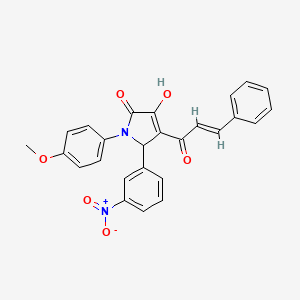 molecular formula C26H20N2O6 B3919395 4-cinnamoyl-3-hydroxy-1-(4-methoxyphenyl)-5-(3-nitrophenyl)-1,5-dihydro-2H-pyrrol-2-one CAS No. 6204-33-7