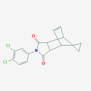 molecular formula C17H13Cl2NO2 B391941 2-(3,4-dichlorophenyl)-3a,4,7,7a-tetrahydro-1H-spiro[2-aza-4,7-methanoisoindole-8,1'-cyclopropane]-1,3(2H)-dione 