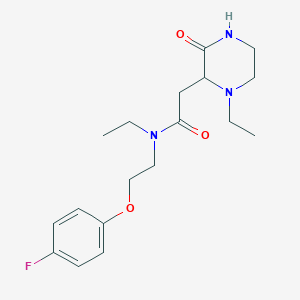 molecular formula C18H26FN3O3 B3919435 N-ethyl-2-(1-ethyl-3-oxopiperazin-2-yl)-N-[2-(4-fluorophenoxy)ethyl]acetamide 