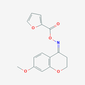 molecular formula C15H13NO5 B391944 Furan-2-carboxylic acid, (7-methoxychroman-4-ylidenamino) ester 