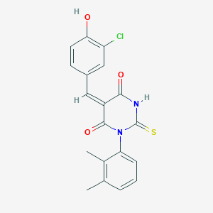 molecular formula C19H15ClN2O3S B3919443 5-(3-chloro-4-hydroxybenzylidene)-1-(2,3-dimethylphenyl)-2-thioxodihydro-4,6(1H,5H)-pyrimidinedione 