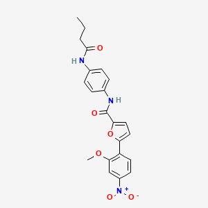 molecular formula C22H21N3O6 B3919446 N-[4-(butyrylamino)phenyl]-5-(2-methoxy-4-nitrophenyl)-2-furamide 