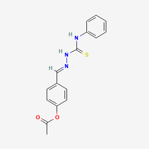 molecular formula C16H15N3O2S B3919451 4-[2-(anilinocarbonothioyl)carbonohydrazonoyl]phenyl acetate 