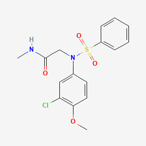 molecular formula C16H17ClN2O4S B3919457 N~2~-(3-chloro-4-methoxyphenyl)-N~1~-methyl-N~2~-(phenylsulfonyl)glycinamide 