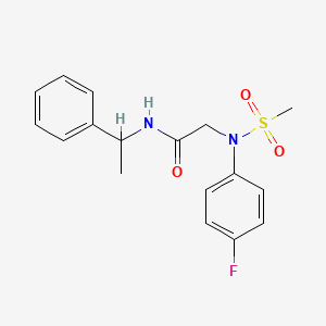 molecular formula C17H19FN2O3S B3919489 N~2~-(4-fluorophenyl)-N~2~-(methylsulfonyl)-N~1~-(1-phenylethyl)glycinamide 