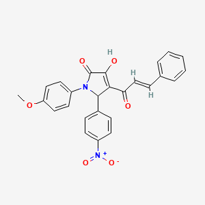 molecular formula C26H20N2O6 B3919512 4-cinnamoyl-3-hydroxy-1-(4-methoxyphenyl)-5-(4-nitrophenyl)-1,5-dihydro-2H-pyrrol-2-one 