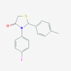 molecular formula C16H14INOS B391952 3-(4-Iodophenyl)-2-(4-methylphenyl)-1,3-thiazolidin-4-one 