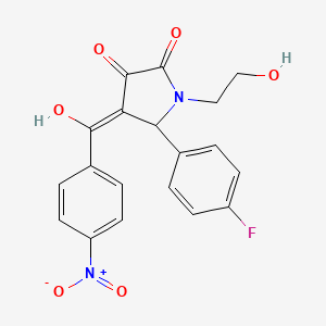 molecular formula C19H15FN2O6 B3919523 5-(4-fluorophenyl)-3-hydroxy-1-(2-hydroxyethyl)-4-(4-nitrobenzoyl)-1,5-dihydro-2H-pyrrol-2-one 
