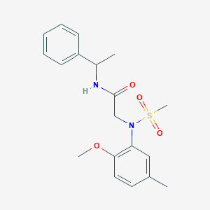 molecular formula C19H24N2O4S B3919530 N~2~-(2-methoxy-5-methylphenyl)-N~2~-(methylsulfonyl)-N~1~-(1-phenylethyl)glycinamide 
