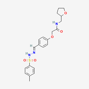 molecular formula C21H25N3O5S B3919559 2-(4-{2-[(4-methylphenyl)sulfonyl]carbonohydrazonoyl}phenoxy)-N-(tetrahydro-2-furanylmethyl)acetamide 