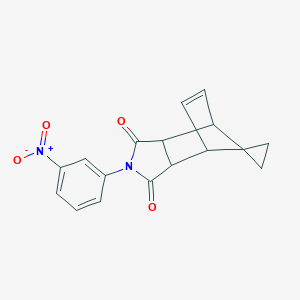 molecular formula C17H14N2O4 B391956 2-(3-nitrophenyl)-3a,4,7,7a-tetrahydro-1H-spiro[2-aza-4,7-methanoisoindole-8,1'-cyclopropane]-1,3(2H)-dione 
