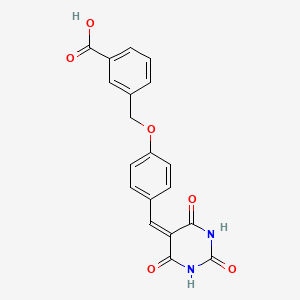 molecular formula C19H14N2O6 B3919577 3-({4-[(2,4,6-trioxotetrahydro-5(2H)-pyrimidinylidene)methyl]phenoxy}methyl)benzoic acid 
