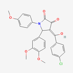 molecular formula C26H22ClNO6 B3919583 4-(4-chlorobenzoyl)-5-(3,4-dimethoxyphenyl)-3-hydroxy-1-(4-methoxyphenyl)-1,5-dihydro-2H-pyrrol-2-one 