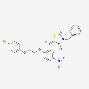 molecular formula C25H19BrN2O5S2 B3919598 3-benzyl-5-{2-[2-(4-bromophenoxy)ethoxy]-5-nitrobenzylidene}-2-thioxo-1,3-thiazolidin-4-one 