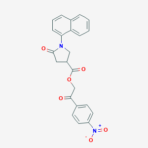 2-{4-Nitrophenyl}-2-oxoethyl 1-(1-naphthyl)-5-oxo-3-pyrrolidinecarboxylate