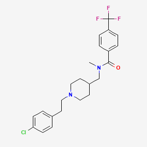 molecular formula C23H26ClF3N2O B3919607 N-({1-[2-(4-chlorophenyl)ethyl]-4-piperidinyl}methyl)-N-methyl-4-(trifluoromethyl)benzamide 