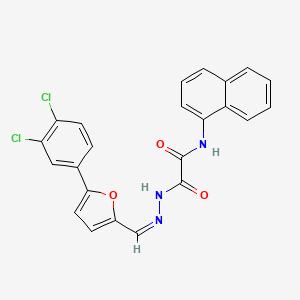 molecular formula C23H15Cl2N3O3 B3919615 2-(2-{[5-(3,4-dichlorophenyl)-2-furyl]methylene}hydrazino)-N-1-naphthyl-2-oxoacetamide 