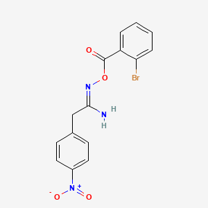 molecular formula C15H12BrN3O4 B3919619 N'-[(2-bromobenzoyl)oxy]-2-(4-nitrophenyl)ethanimidamide 