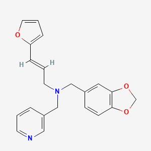 molecular formula C21H20N2O3 B3919642 (1,3-benzodioxol-5-ylmethyl)[(2E)-3-(2-furyl)prop-2-en-1-yl](pyridin-3-ylmethyl)amine 