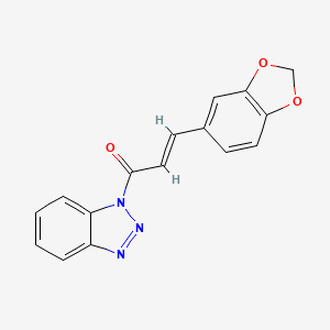molecular formula C16H11N3O3 B3919647 1-[3-(1,3-benzodioxol-5-yl)acryloyl]-1H-1,2,3-benzotriazole 