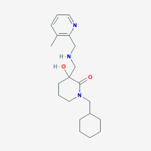 molecular formula C20H31N3O2 B3919663 1-(cyclohexylmethyl)-3-hydroxy-3-({[(3-methyl-2-pyridinyl)methyl]amino}methyl)-2-piperidinone 