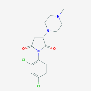 molecular formula C15H17Cl2N3O2 B391967 1-(2,4-Dichlorophenyl)-3-(4-methylpiperazin-1-yl)pyrrolidine-2,5-dione 