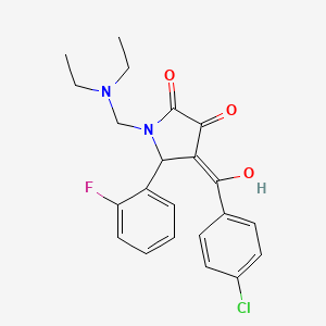 molecular formula C22H22ClFN2O3 B3919671 4-(4-chlorobenzoyl)-1-[(diethylamino)methyl]-5-(2-fluorophenyl)-3-hydroxy-1,5-dihydro-2H-pyrrol-2-one 