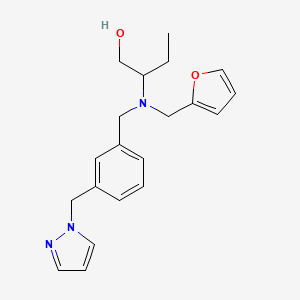 molecular formula C20H25N3O2 B3919678 2-{(2-furylmethyl)[3-(1H-pyrazol-1-ylmethyl)benzyl]amino}butan-1-ol 