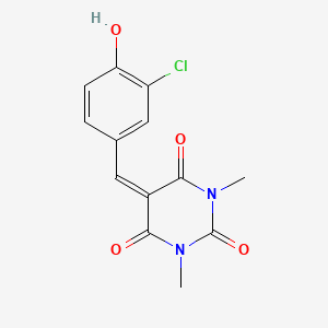 molecular formula C13H11ClN2O4 B3919686 5-(3-chloro-4-hydroxybenzylidene)-1,3-dimethyl-2,4,6(1H,3H,5H)-pyrimidinetrione 