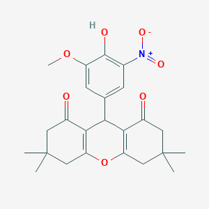 9-(4-hydroxy-3-methoxy-5-nitrophenyl)-3,3,6,6-tetramethyl-3,4,5,6,7,9-hexahydro-1H-xanthene-1,8(2H)-dione