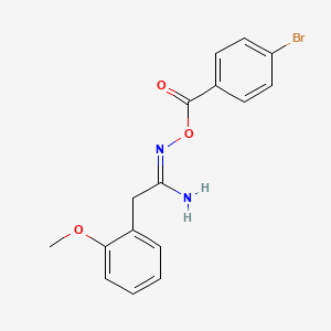 molecular formula C16H15BrN2O3 B3919710 N'-[(4-bromobenzoyl)oxy]-2-(2-methoxyphenyl)ethanimidamide 