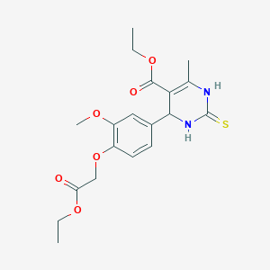 molecular formula C19H24N2O6S B391972 Ethyl 4-[4-(2-ethoxy-2-oxoethoxy)-3-methoxyphenyl]-6-methyl-2-thioxo-1,2,3,4-tetrahydro-5-pyrimidinecarboxylate 