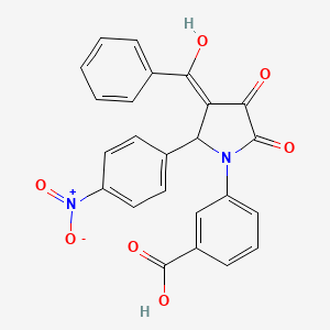 molecular formula C24H16N2O7 B3919724 3-[3-benzoyl-4-hydroxy-2-(4-nitrophenyl)-5-oxo-2,5-dihydro-1H-pyrrol-1-yl]benzoic acid 
