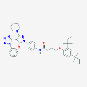 4-(2,4-ditert-pentylphenoxy)-N-{4-[5-oxo-4-(1-phenyl-1H-tetraazol-5-yl)-3-(1-piperidinyl)-4,5-dihydro-1H-pyrazol-1-yl]phenyl}butanamide