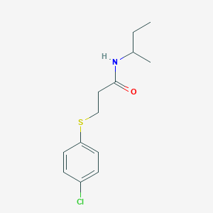 molecular formula C13H18ClNOS B3919749 N-(sec-butyl)-3-[(4-chlorophenyl)thio]propanamide 