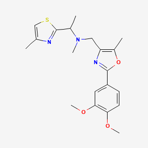 molecular formula C20H25N3O3S B3919754 N-{[2-(3,4-dimethoxyphenyl)-5-methyl-1,3-oxazol-4-yl]methyl}-N-methyl-1-(4-methyl-1,3-thiazol-2-yl)ethanamine 